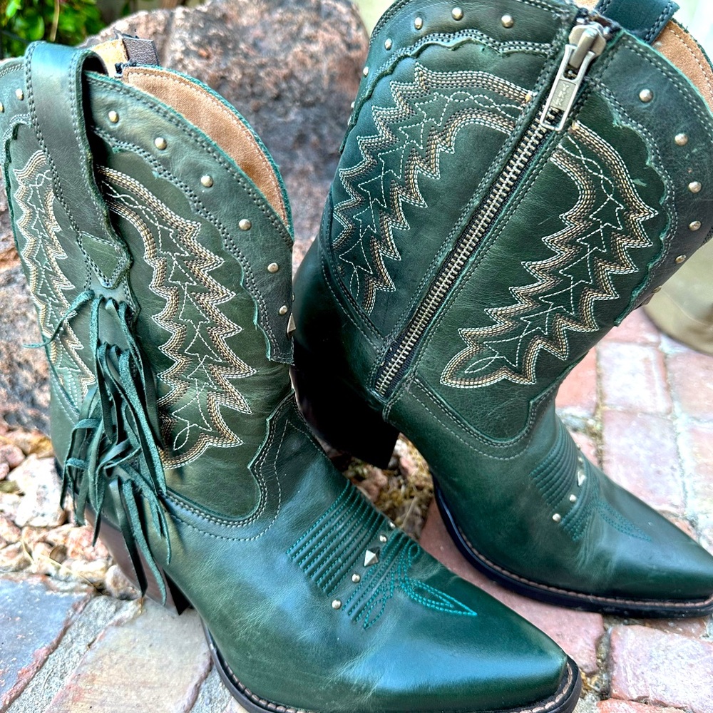 DURANGO Forest Green Embellished Boots